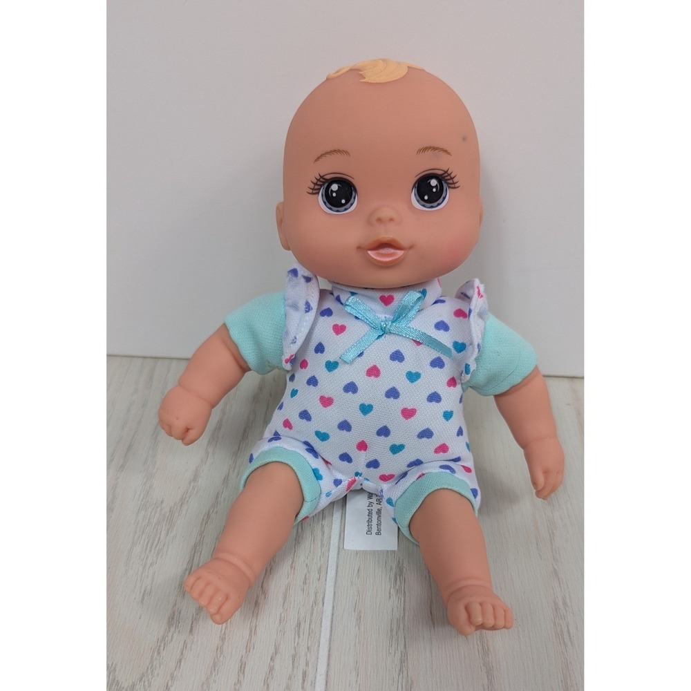 My Sweet Love Baby Doll 8 Inch White Pink Blue Heart Romper Outfit blonde READ